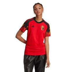 Camiseta Adidas Bélgica Primera Equipación Mundial Qatar 2022 Mujer -zapateria de futbol camiseta adidas belgica primera equipacion 2022 2023 mujer red black 4