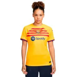 Camiseta Nike FC Barcelona Cuarta Equipación Stadium 2022-2023 Mujer -zapateria de futbol camiseta nike fc barcelona cuarta equipacion stadium 2022 2023 mujer yellow university red 2