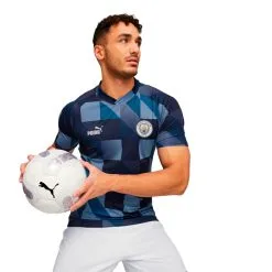 Camiseta Puma Manchester City FC Pre-Match 2022-2023 -zapateria de futbol camiseta puma manchester city fc pre match 2022 2023 lake blue navy 2