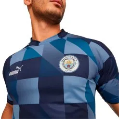 Camiseta Puma Manchester City FC Pre-Match 2022-2023 -zapateria de futbol camiseta puma manchester city fc pre match 2022 2023 lake blue navy 3
