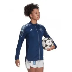 Chaqueta Adidas España Fanswear Euro 2022 Mujer -zapateria de futbol chaqueta adidas espana fanswear 2021 2022 mujer team navy blue glow blue 3